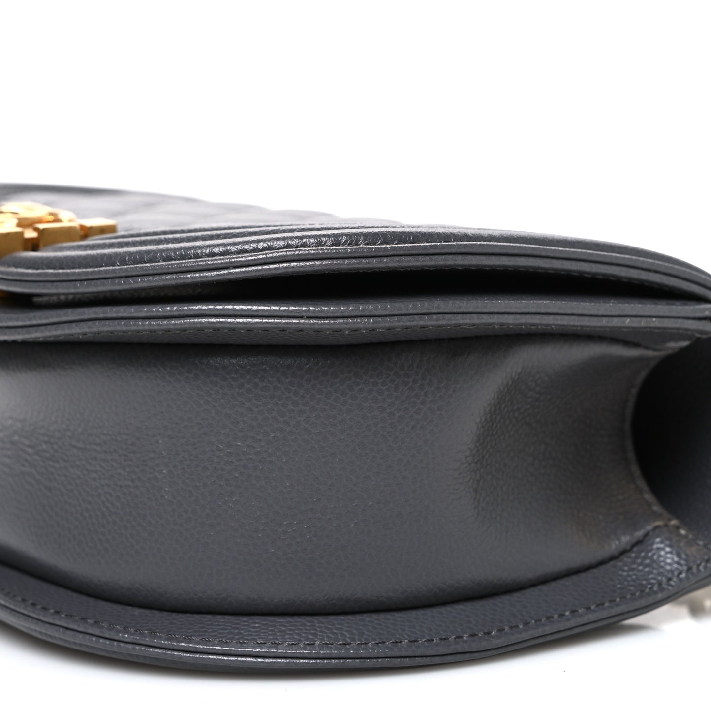 Caviar Quilted Small Boy Messenger Bag Dark Grey