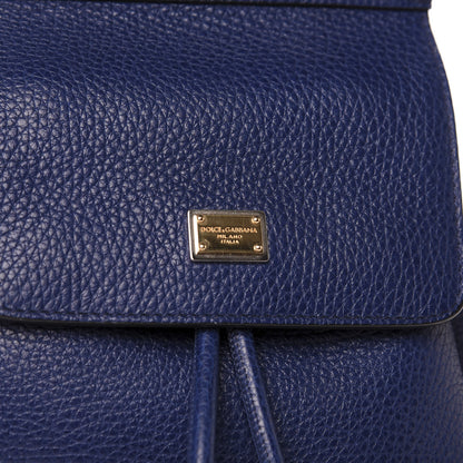 Dolce & Gabbana Calfskin Mini Miss Sicily Backpack Blue 8 of 8