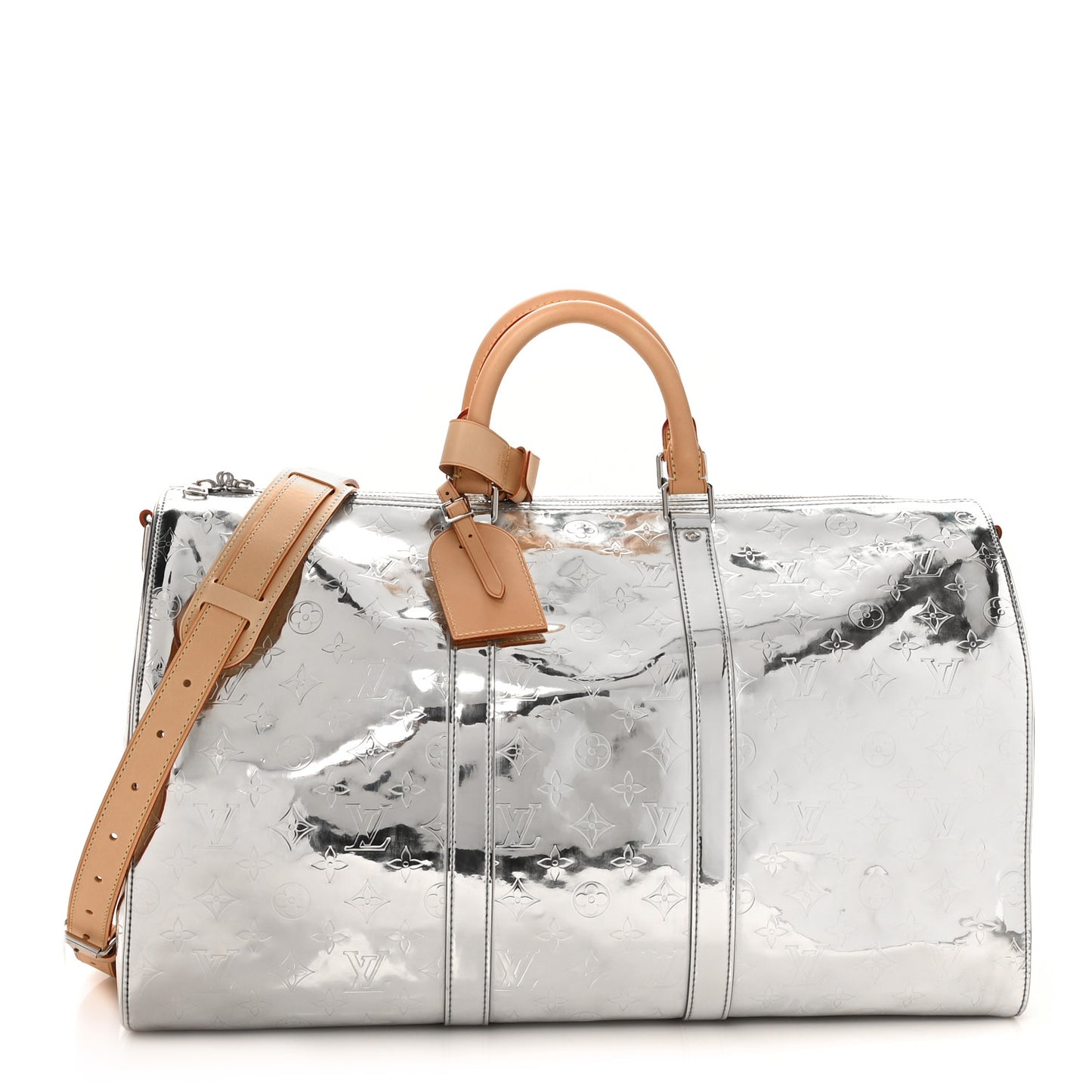 Monogram Mirror Keepall Bandouliere 50 Silver