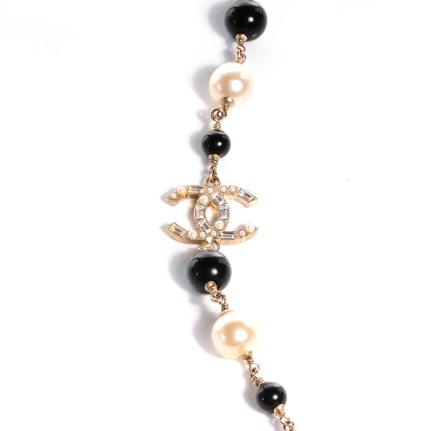 Chanel Swarovski Crystal CC Feather Pearl Necklace 5 of 7
