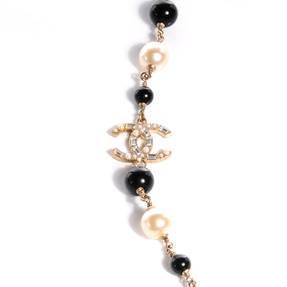 Chanel Swarovski Crystal CC Feather Pearl Necklace 5 of 7