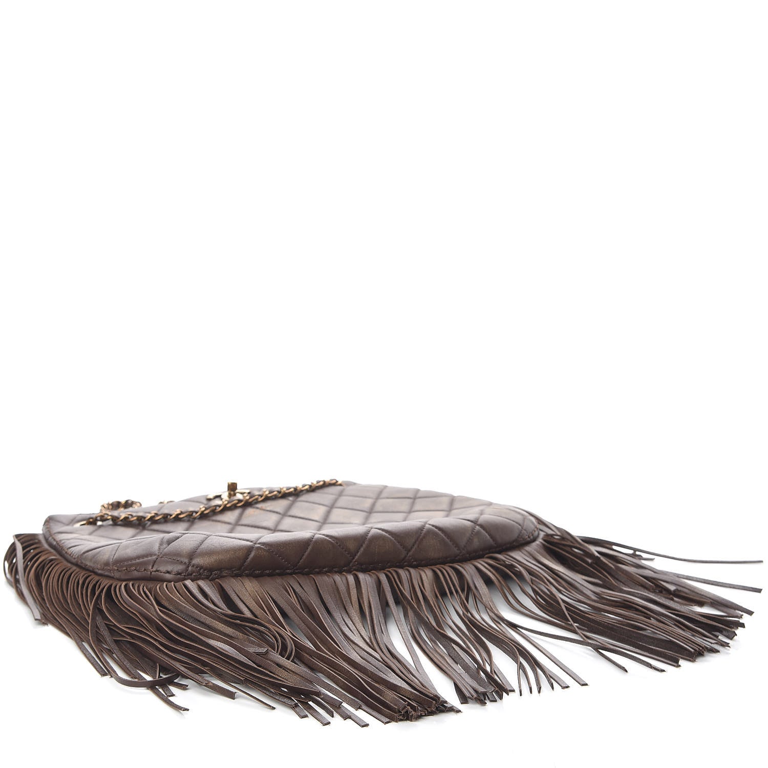 Chanel Calfskin Quilted Into The Fringe Hobo Brown 4 of 17