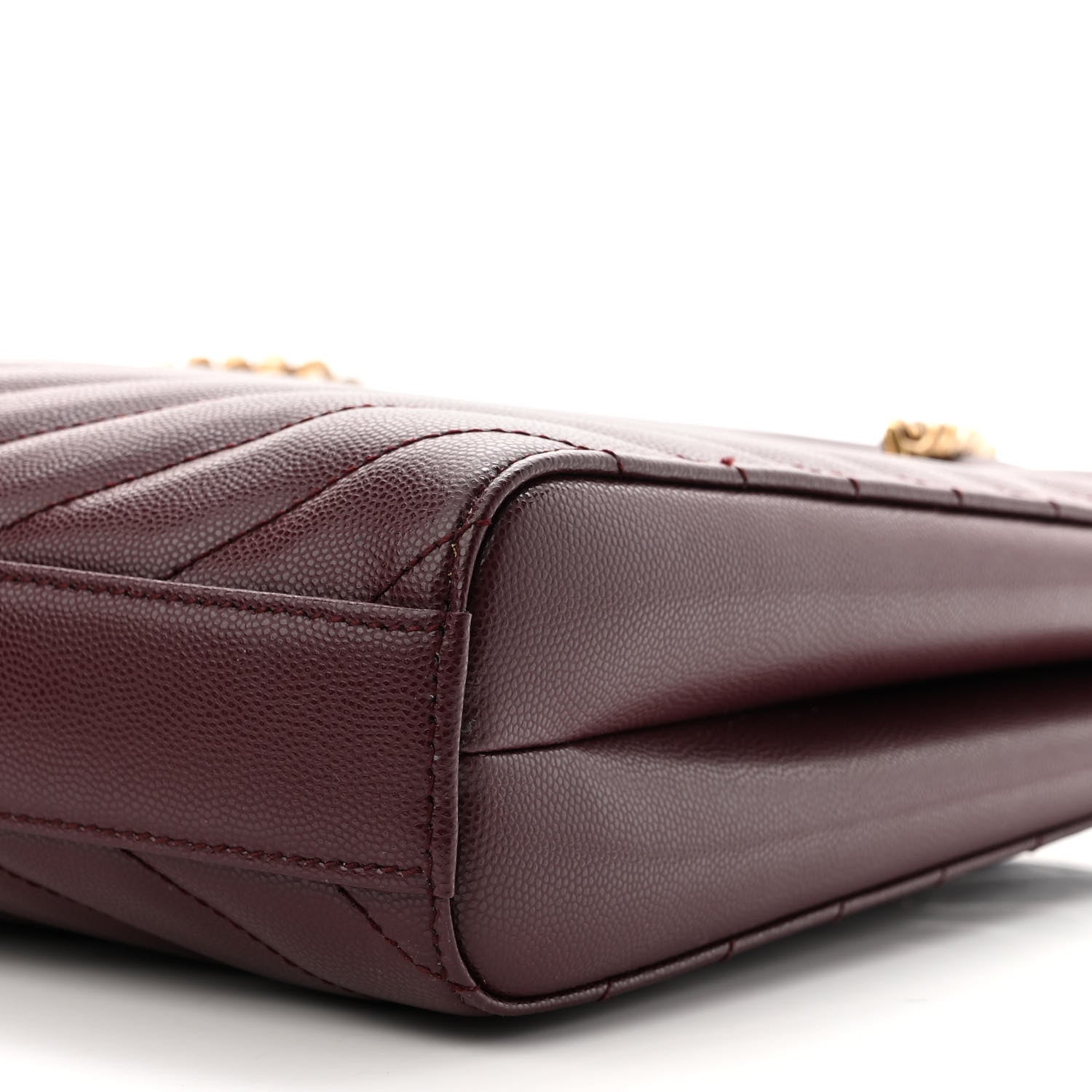 Saint Laurent Grain de Poudre Matelasse Chevron Small Tribeca Shopping Bag Rouge Legion 11 of 11