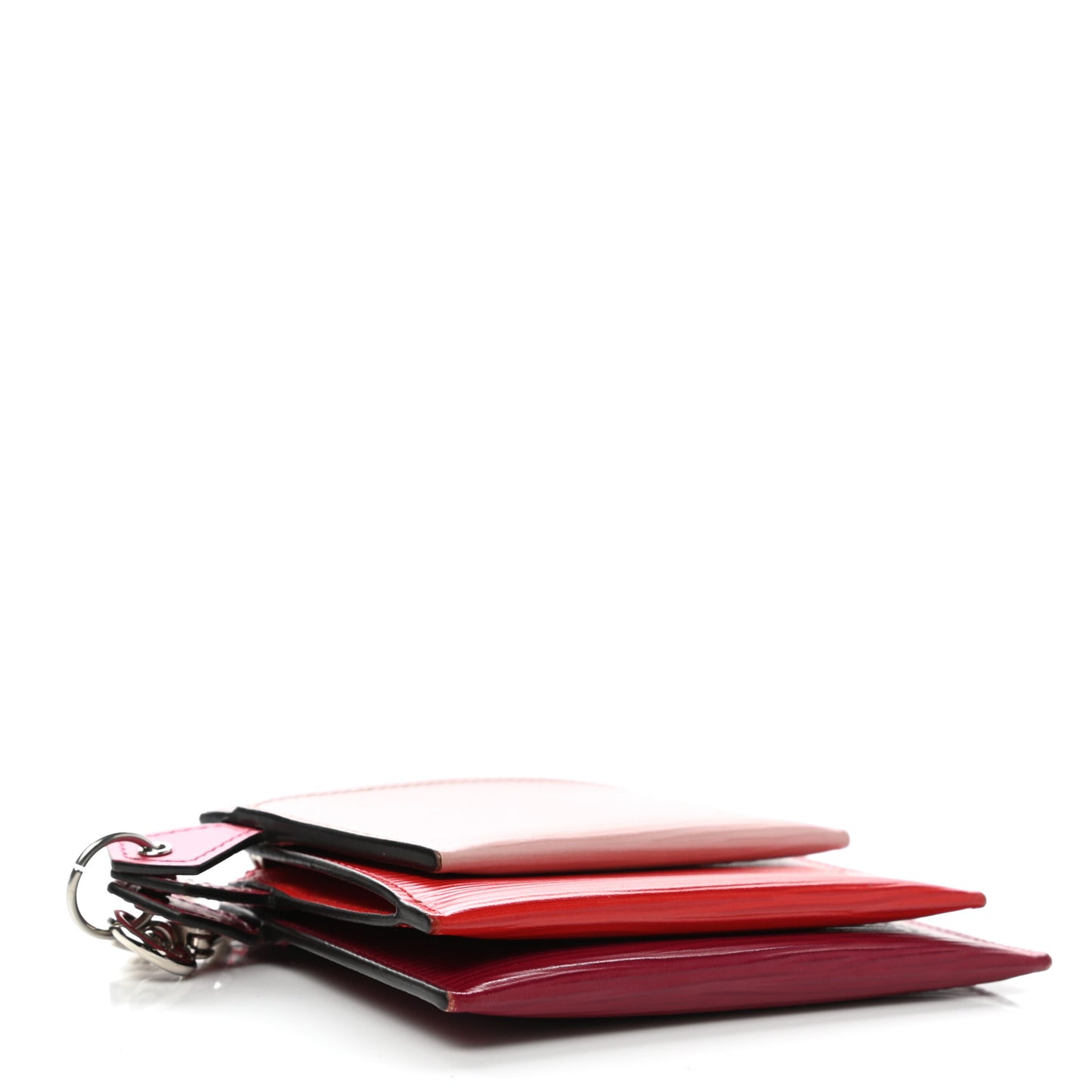 Epi Trio Card Case Wallet Rose Ballerine Rouge Fuchsia