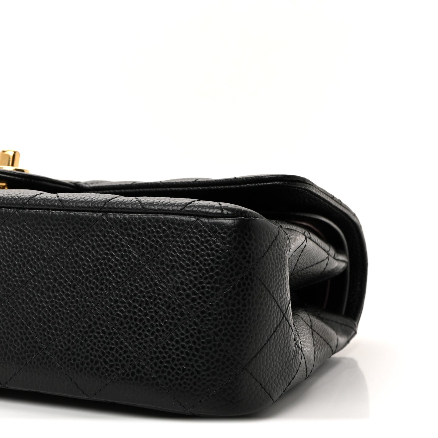 Caviar Quilted Medium Double Flap Black