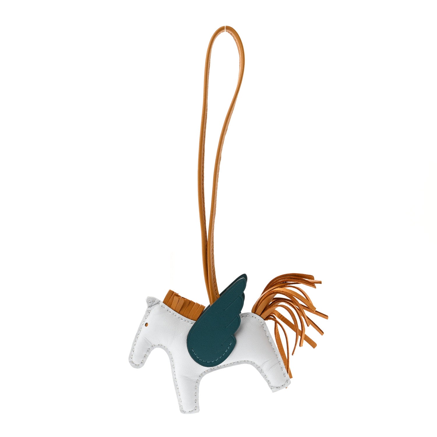 Hermes Milo Lambskin Grigri Rodeo Pegase Horse Bag Charm PM Bleu Brume Sesame Vert Bosphore 1 of 7