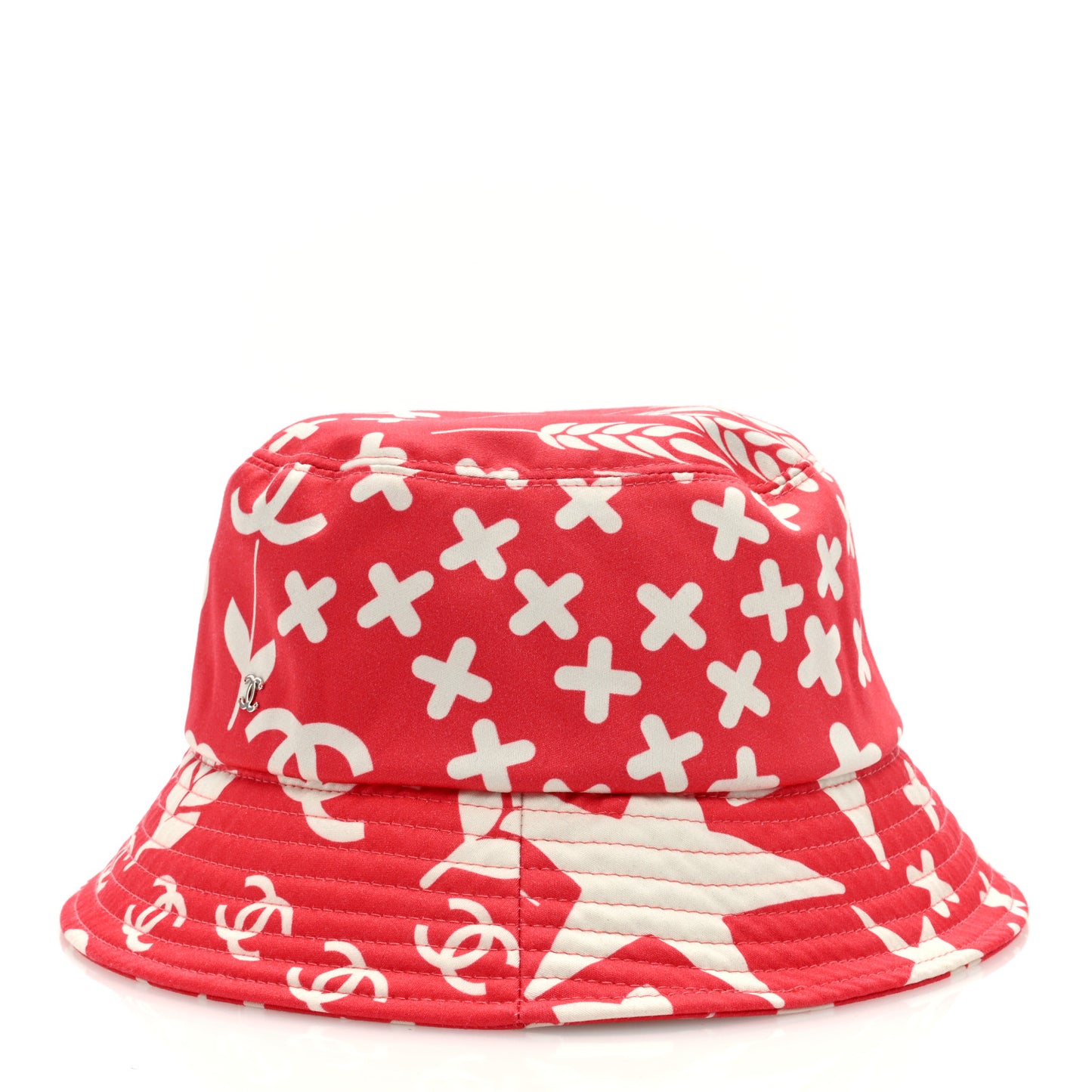 Cotton Bucket Hat M Red White