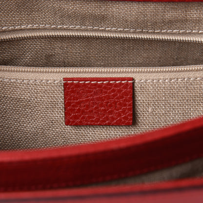 Gucci Dollar Calfskin Medium Interlocking G Top Handle Shoulder Bag Red 7 of 12
