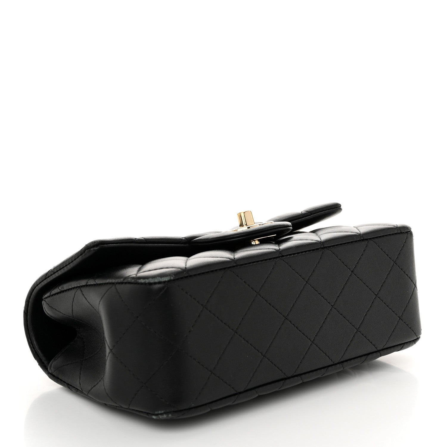 Chanel Lambskin Quilted Mini Top Handle Rectangular Flap Black 4 of 12
