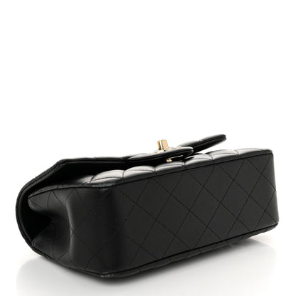Chanel Lambskin Quilted Mini Top Handle Rectangular Flap Black 4 of 12