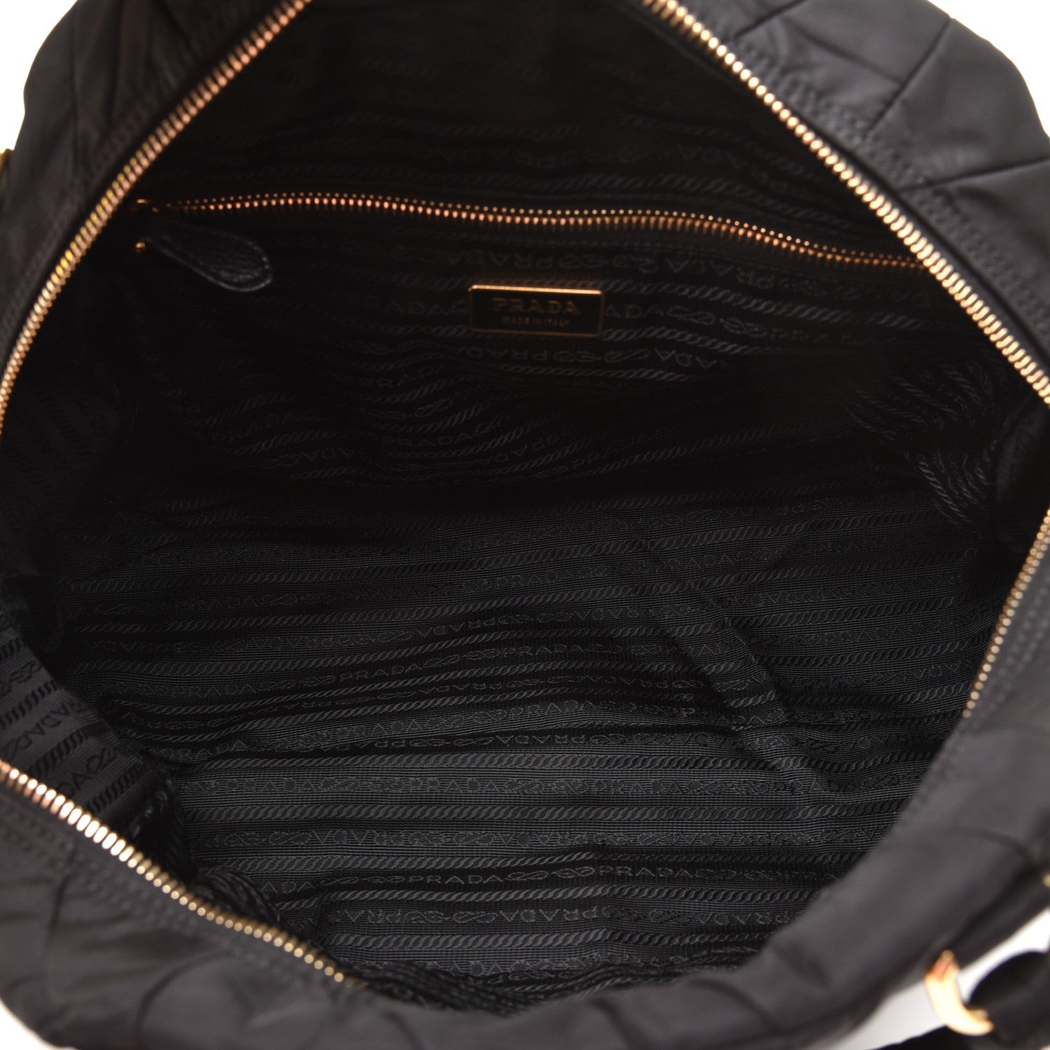 Prada Nylon Chevron Quilted Dome Satchel Black 7 of 8