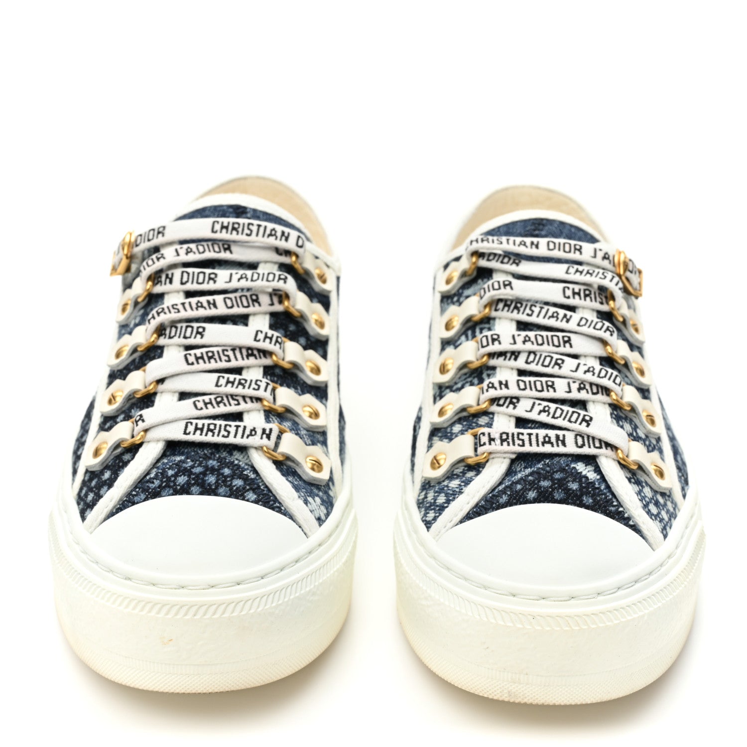 Christian Dior Denim Patchwork Walk'n Dior Low Top Sneakers 37 Blue 2 of 14