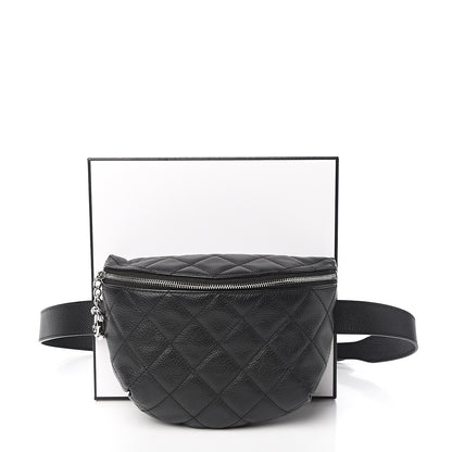 Chanel Grained Calfskin Quilted Waist Belt Bag Black 9 of 9