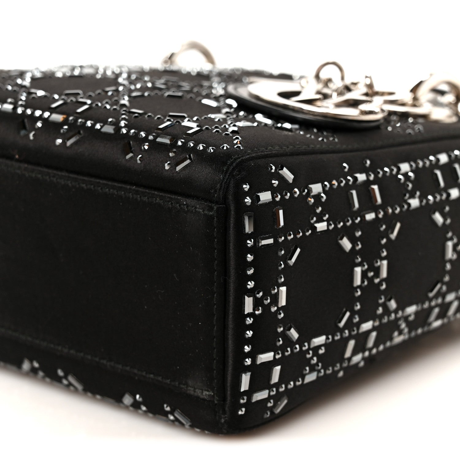 Christian Dior Satin Crystal Cannage Mini Lady Dior Black 9 of 9