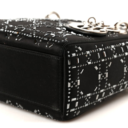 Christian Dior Satin Crystal Cannage Mini Lady Dior Black 9 of 9