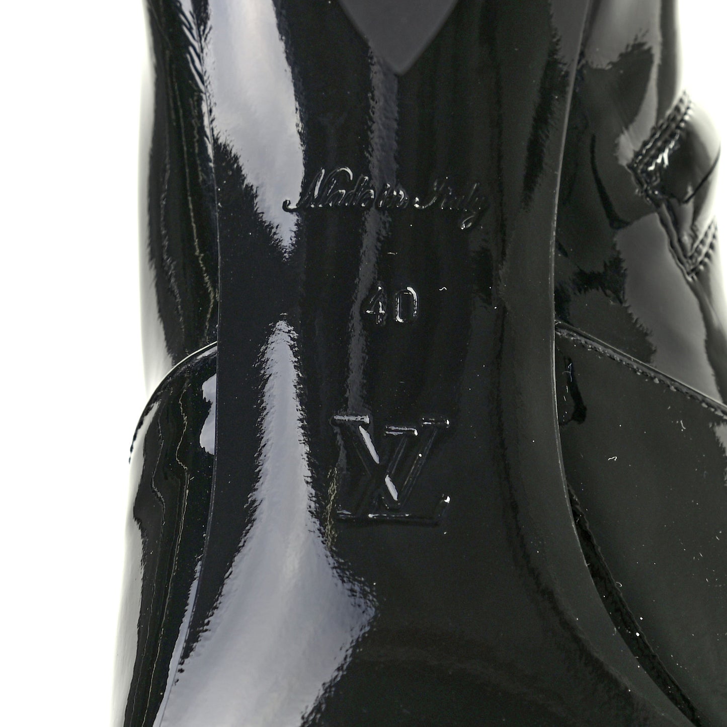 Patent Silhouette Ankle Boots 40 Black