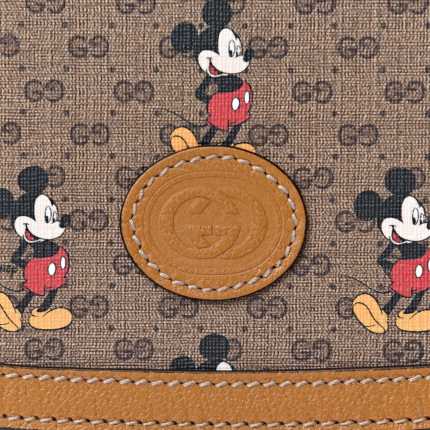 Gucci X DISNEY Mini Vintage GG Supreme Monogram Mickey Mouse Small Flap Messenger Bag Beige Vintage Sun Oil 10 of 10