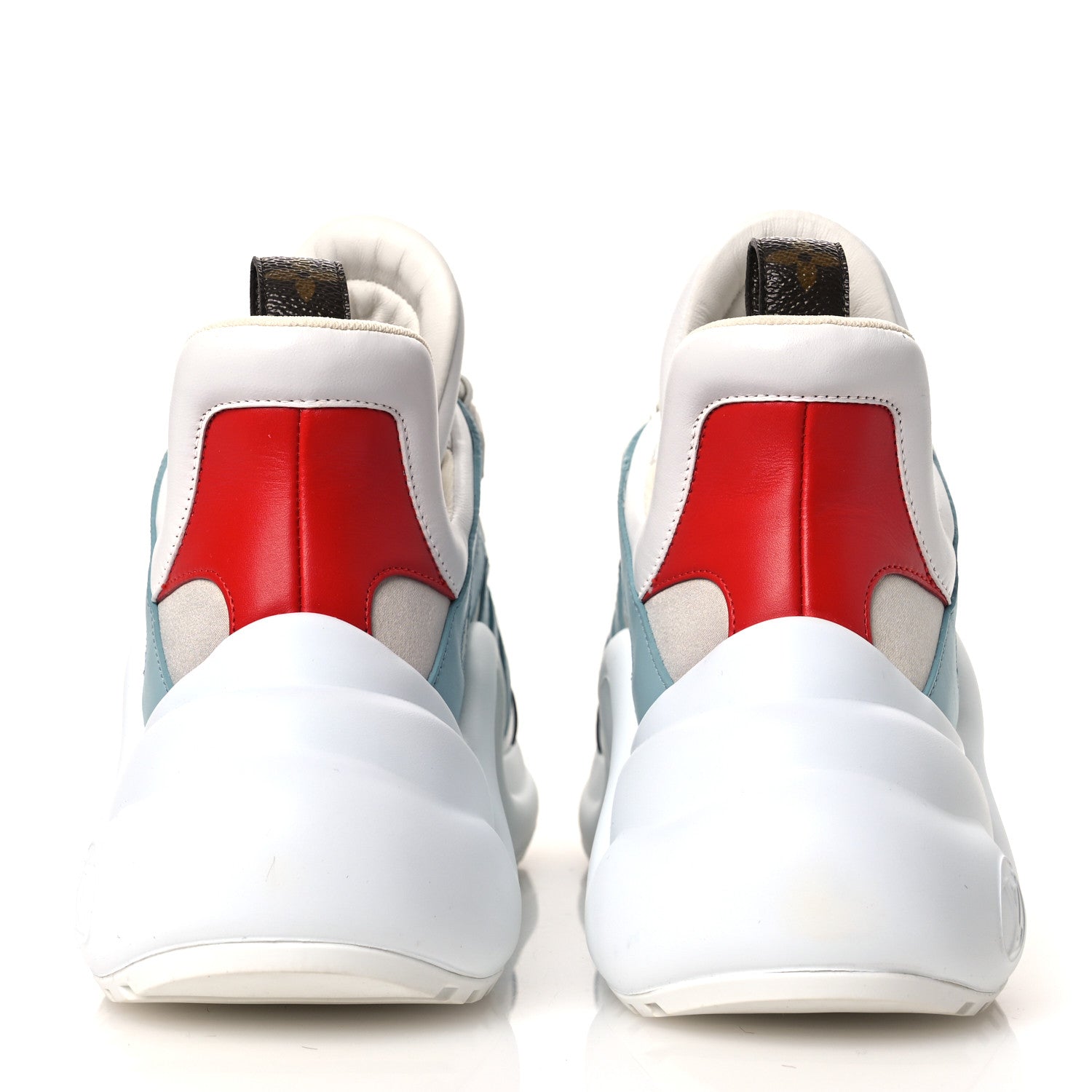 Louis Vuitton Calfskin Technical Nylon LV Archlight Sneakers 38.5 White Blue Gris 6 of 10