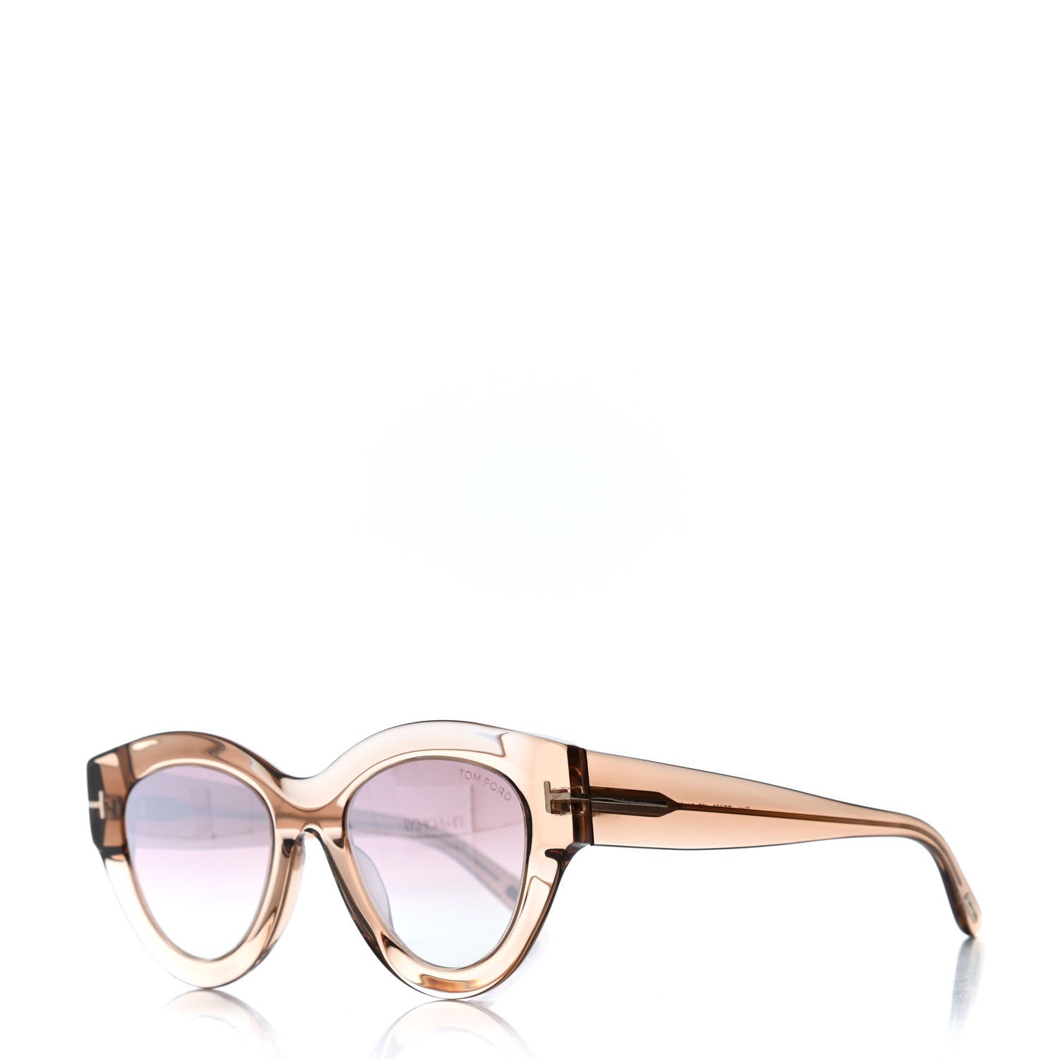 Tom Ford Acetate Slater Cat Eye Sunglasses TF658 Gold 1 of 4