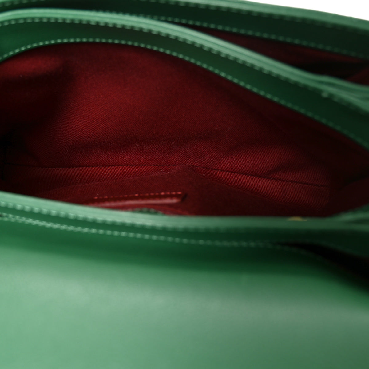 Calfskin Quilted Flap Green