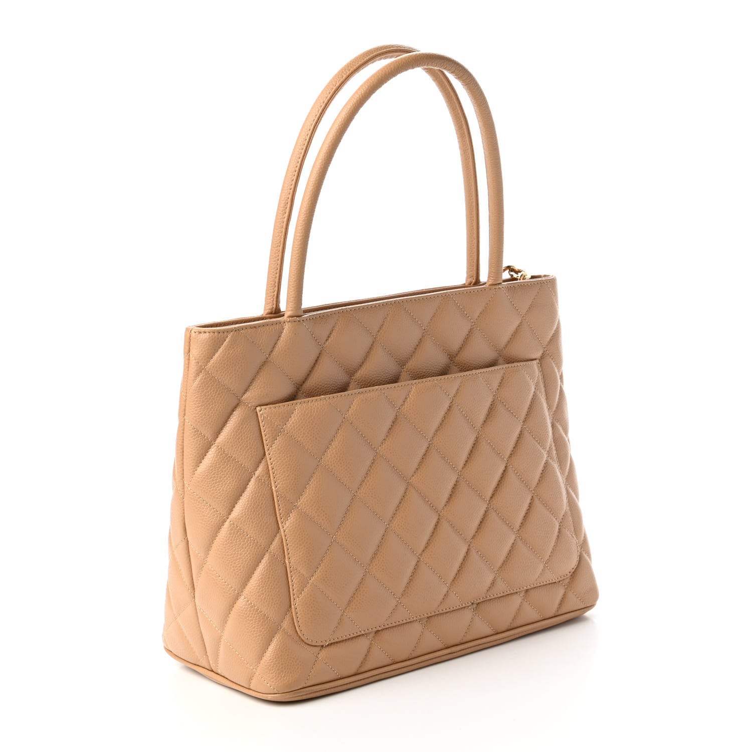 Chanel Caviar Quilted Medallion Tote Beige 3 of 10