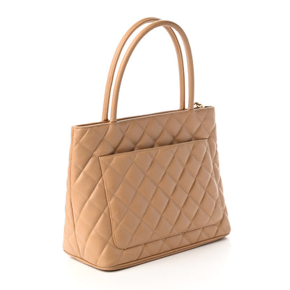 Chanel Caviar Quilted Medallion Tote Beige 3 of 10