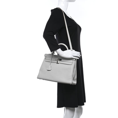 Hermes Taurillon Clemence Kelly Retourne 32 Gris Perle 2 of 11