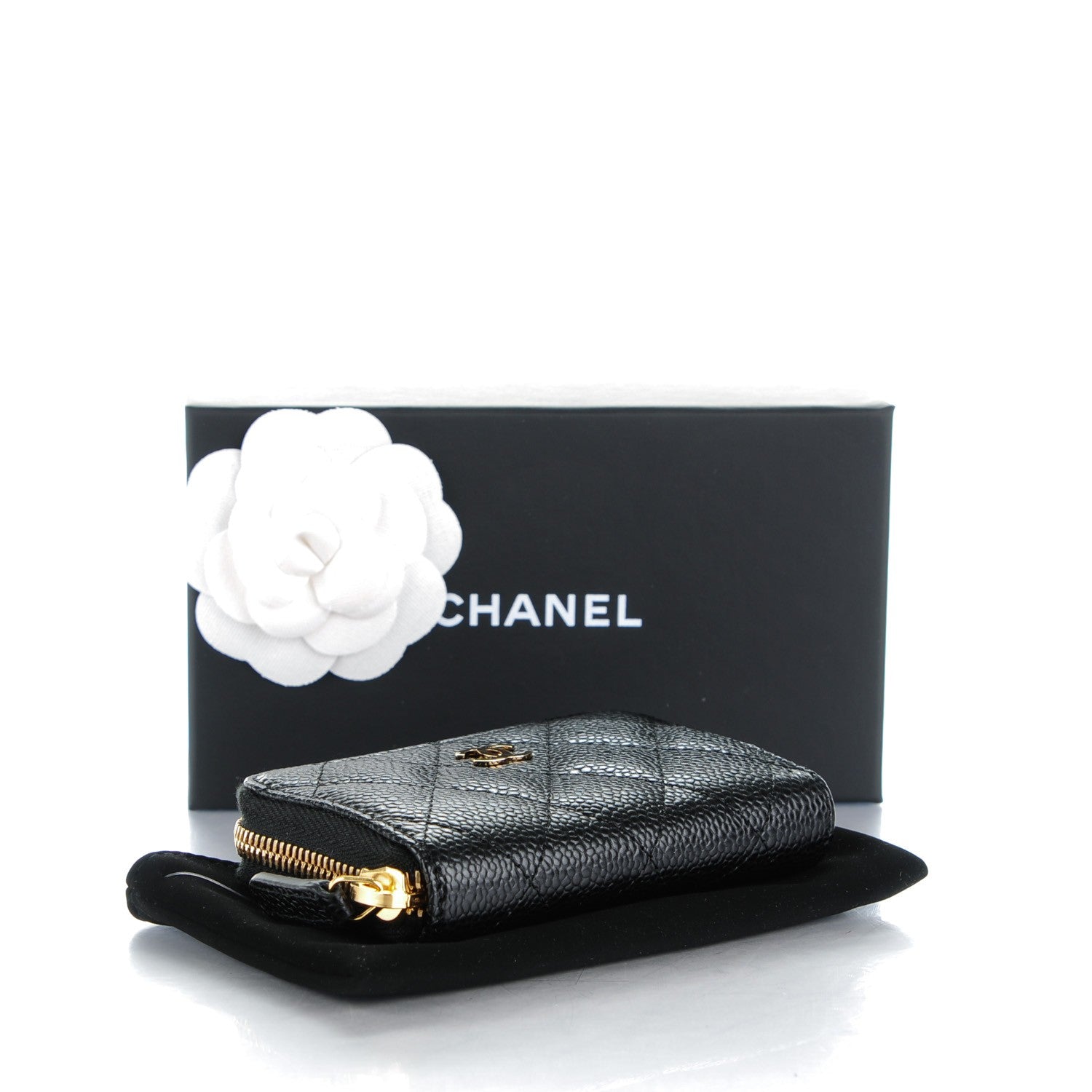 Chanel Caviar Quilted Zip Coin Purse Black 4 of 7