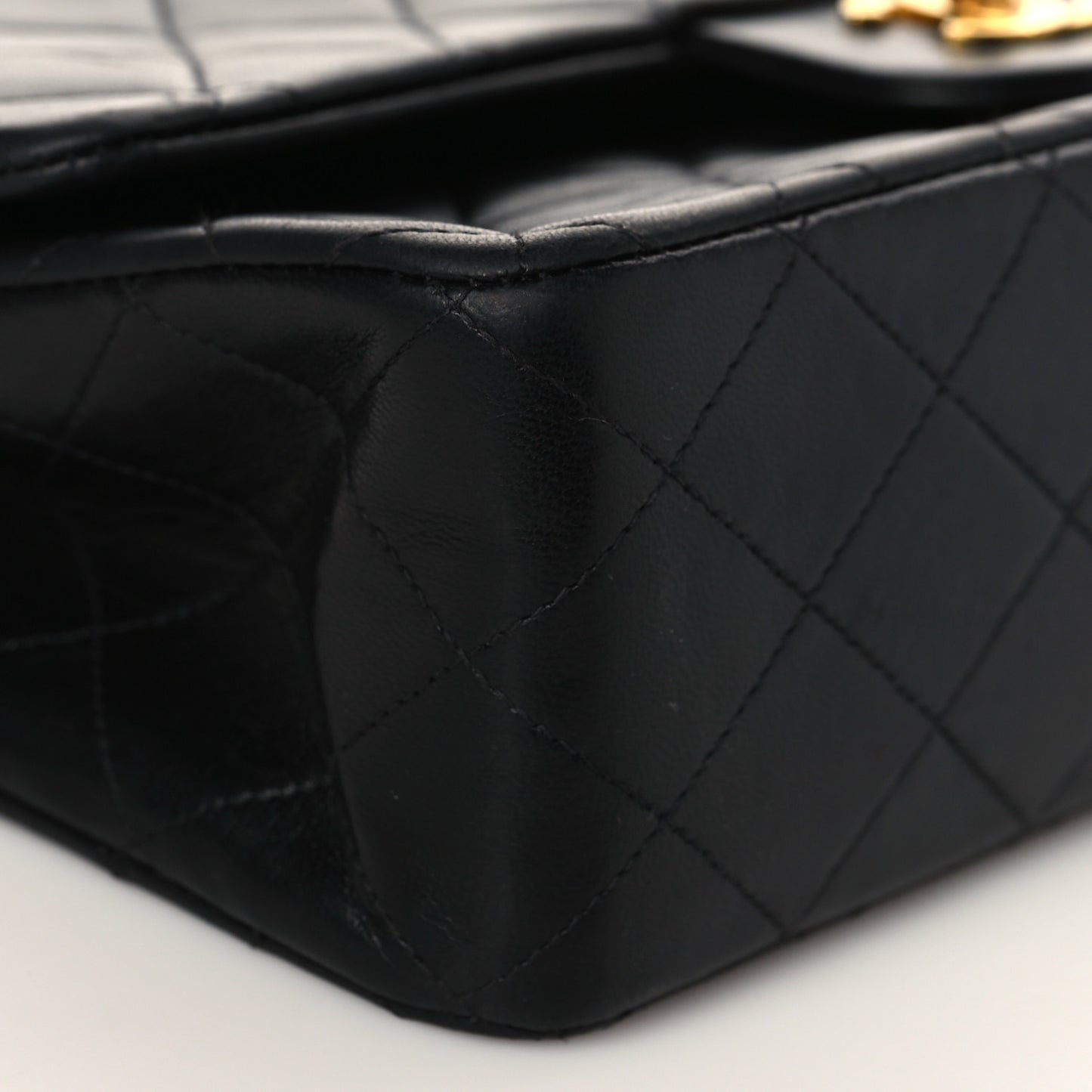 Lambskin Quilted Medium Double Flap Black