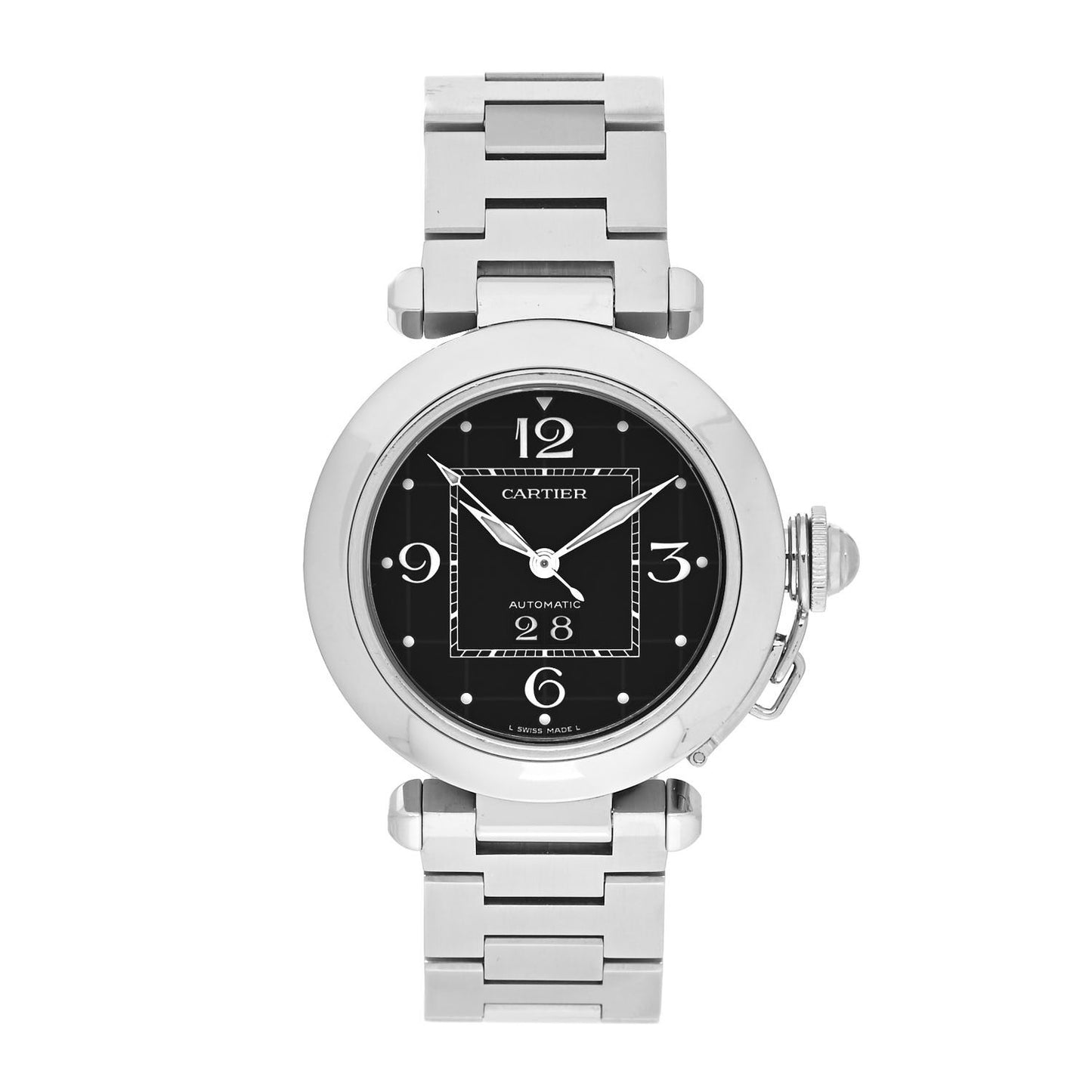 Stainless Steel 35mm Pasha C Big Date Automatic Watch Black
