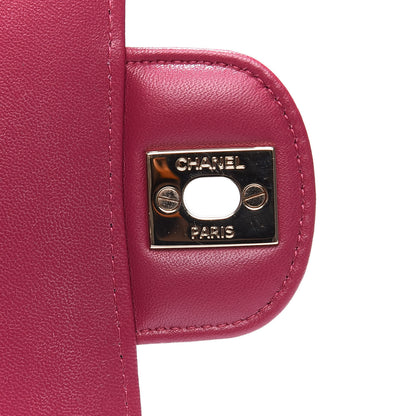 Chanel Lambskin Chevron Quilted Mini Rectangular Flap Dark Pink 7 of 11
