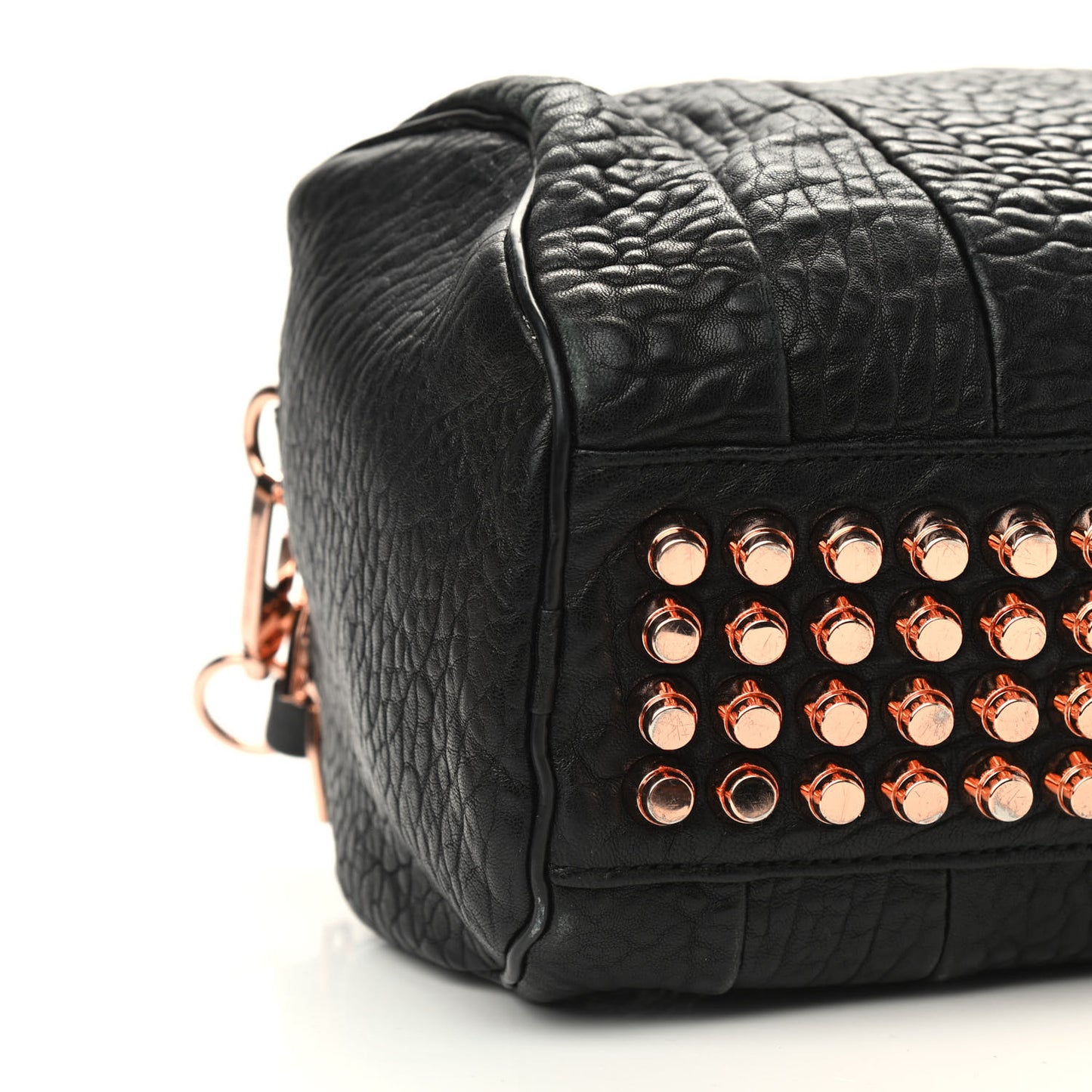 Pebbled Lambskin Rocco Black Rose Gold Hardware