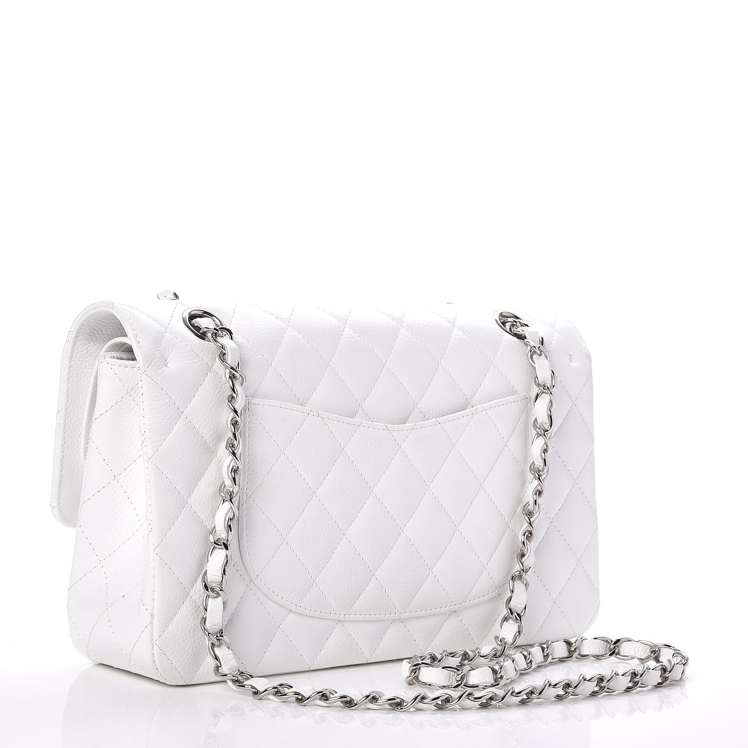 Chanel Caviar Quilted Medium Double Flap White 3 of 7