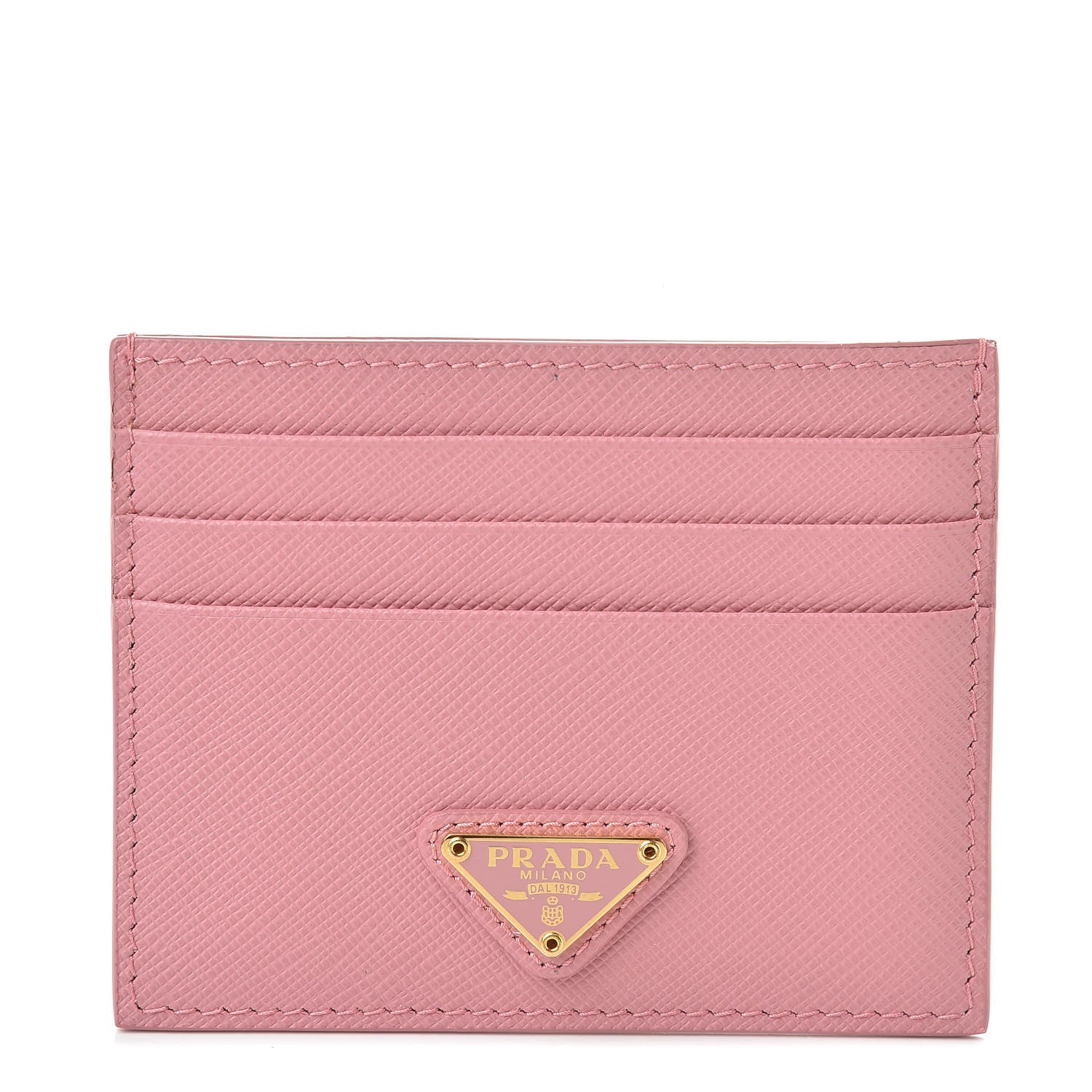 Prada Saffiano Triangle Card Holder Petalo 1 of 8