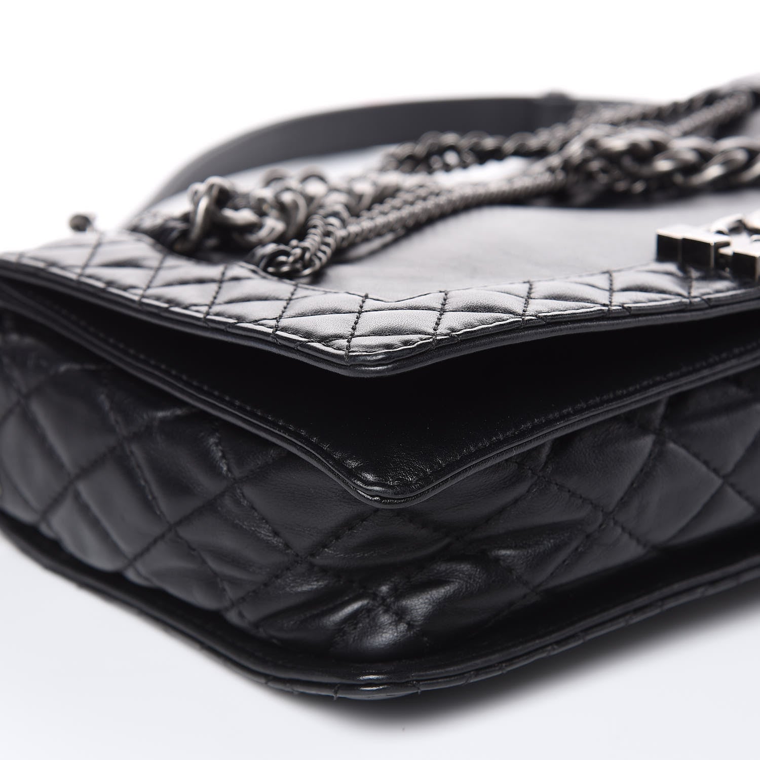 Chanel Calfskin Enchained Medium Boy Flap Black 8 of 16