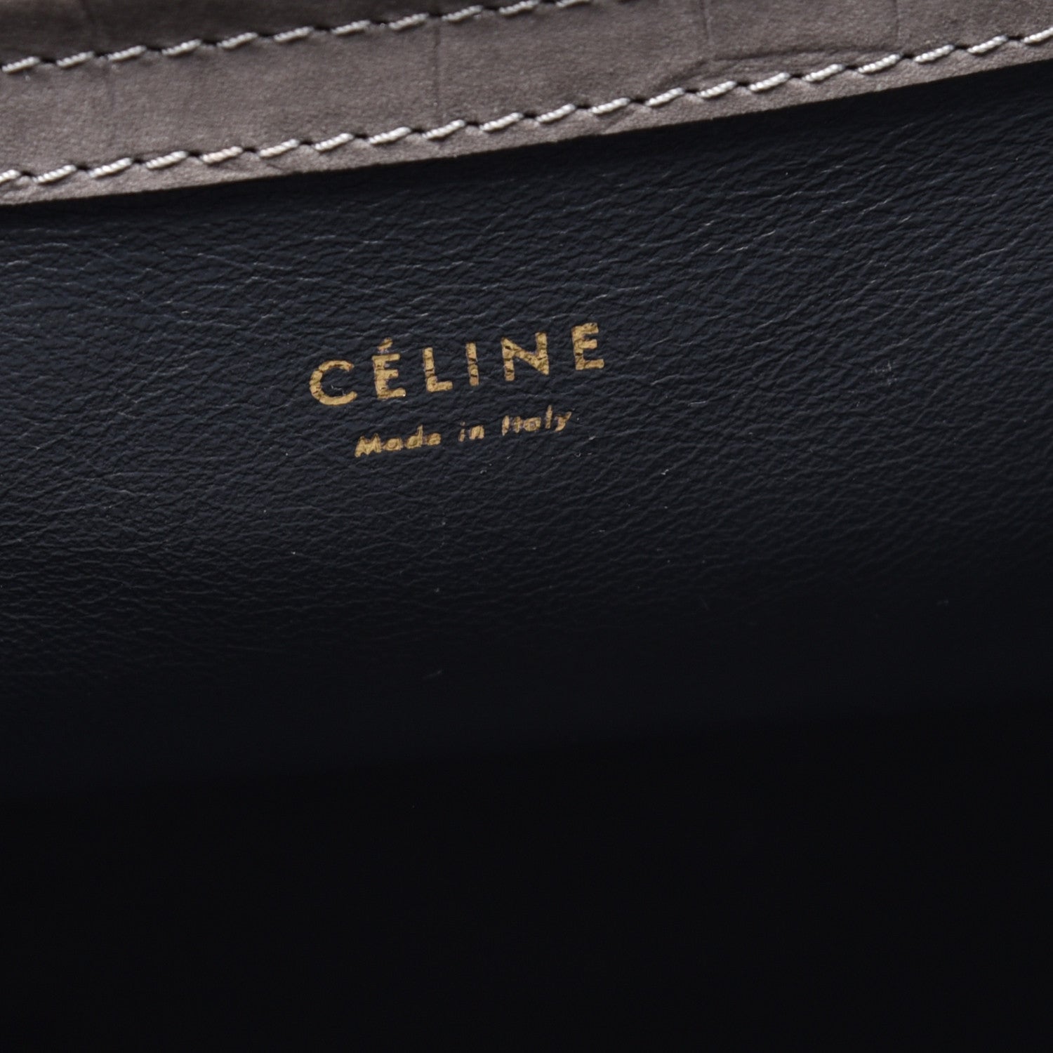 Celine Crocodile Embossed Nubuck Medium Phantom Luggage Grey 6 of 10