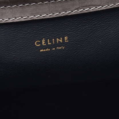 Celine Crocodile Embossed Nubuck Medium Phantom Luggage Grey 6 of 10