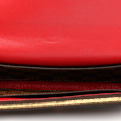 Louis Vuitton Damier Ebene Emilie Wallet Red 5 of 8