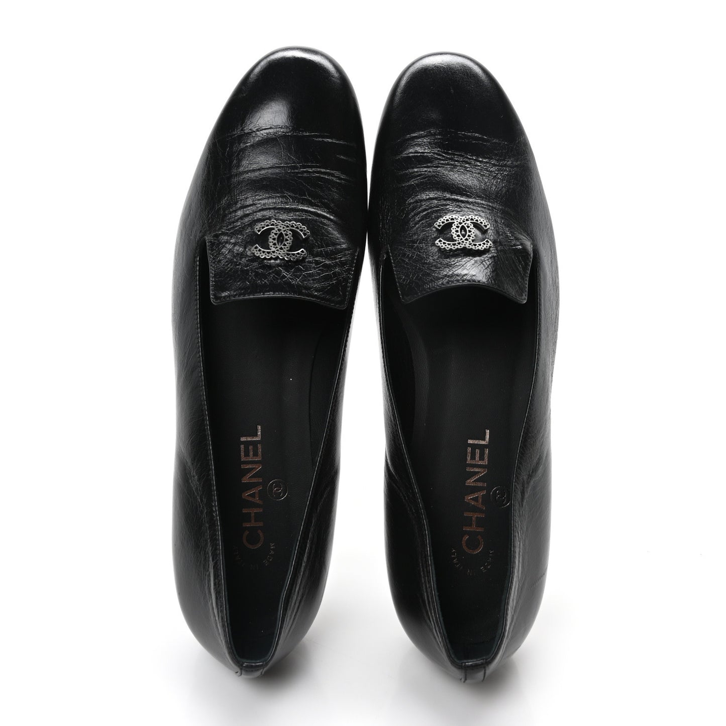 Lambskin CC Loafers 41 Black