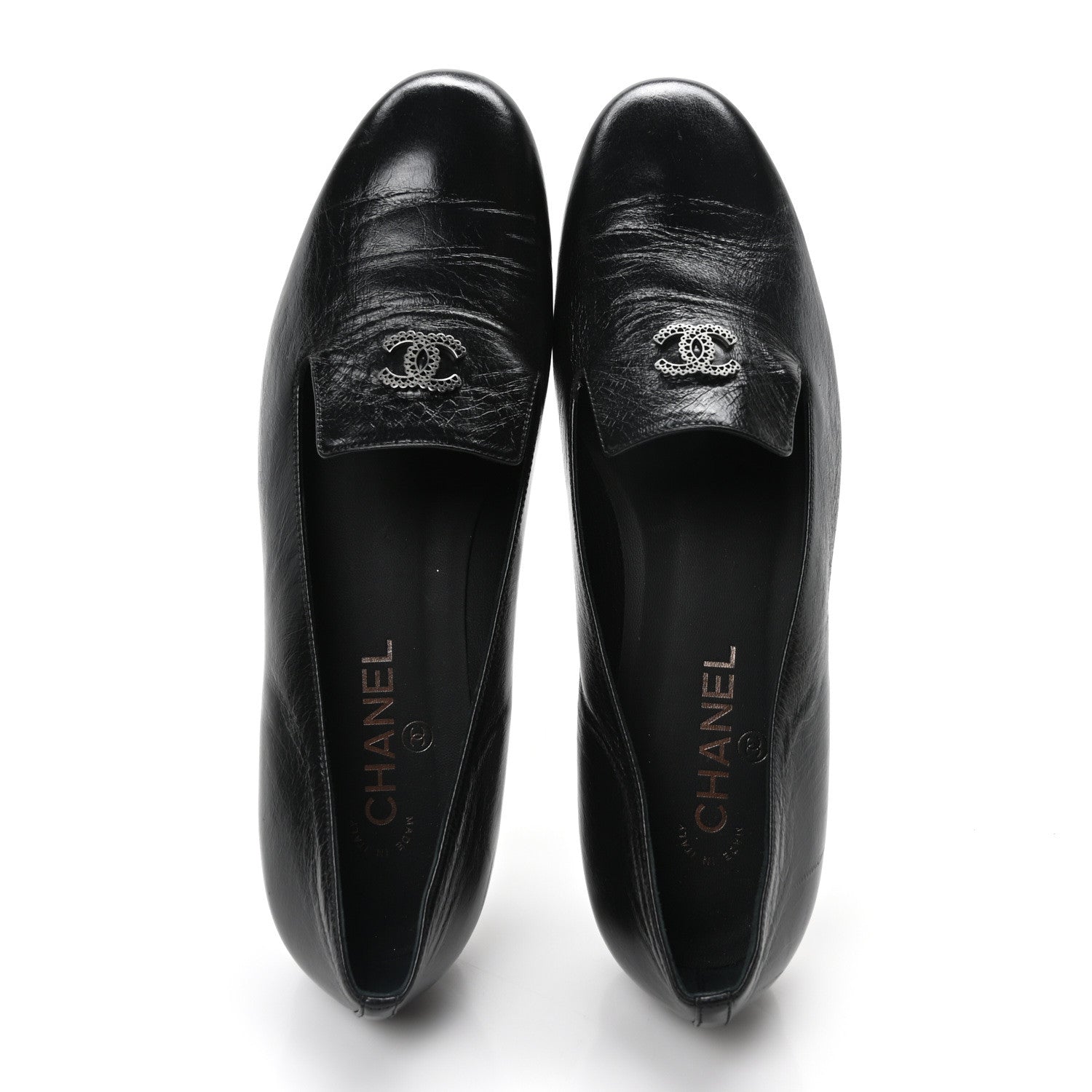 Chanel Lambskin CC Loafers 41 Black 3 of 19