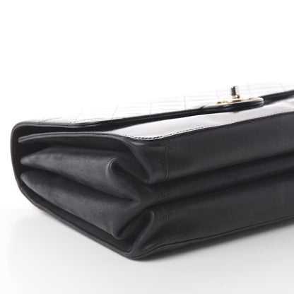 Chanel Aged Glazed Calfskin Quilted Straight Lined Flap Black 5 of 8