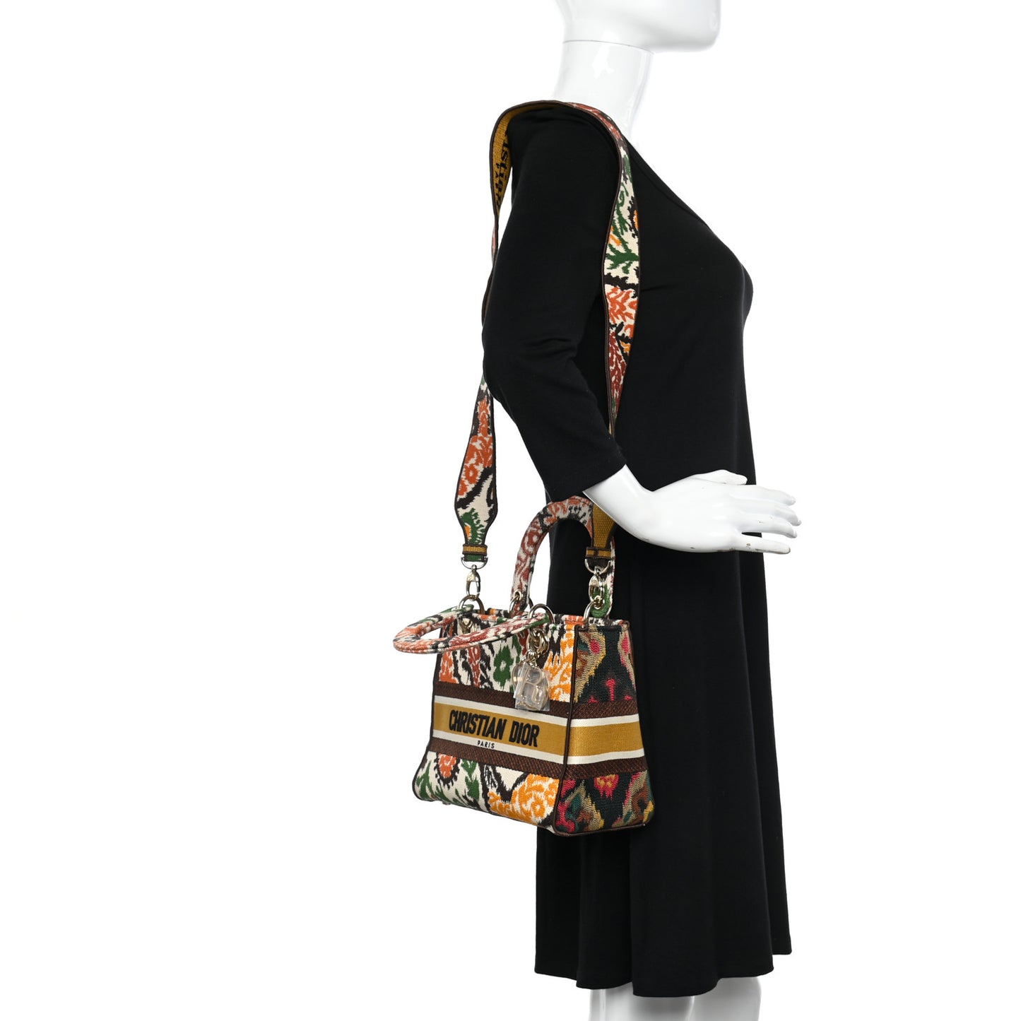 Canvas Embroidered Small Paisley Lady Dior Multicolor