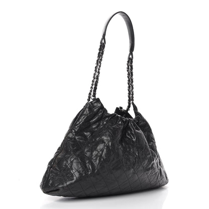 Chanel Distressed Glazed Caviar Quilted Medium Elastic Tote Black 3 of 11
