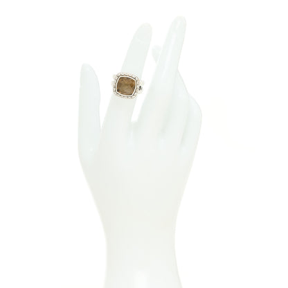 David Yurman Sterling Silver Diamond Smoky Quartz 11mm Albion Ring 49 4.75 2 of 5