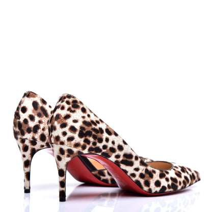 Christian Louboutin Pony Hair Dark Leopard Iriza 70 Pumps 36.5 Brown White 4 of 8