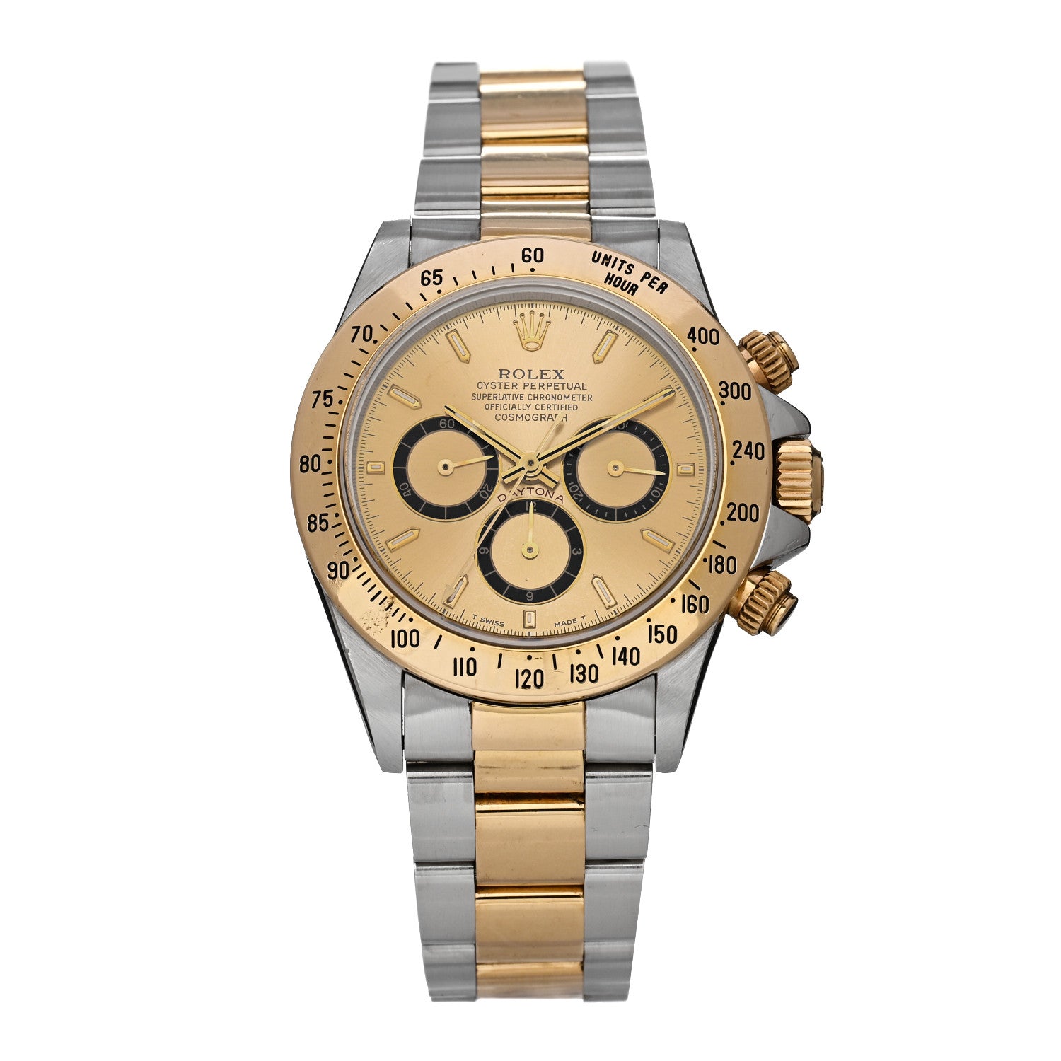 Rolex Stainless Steel 18K Yellow Gold 40mm Oyster Perpetual Cosmograph Daytona Watch Champagne 16523 1 of 4
