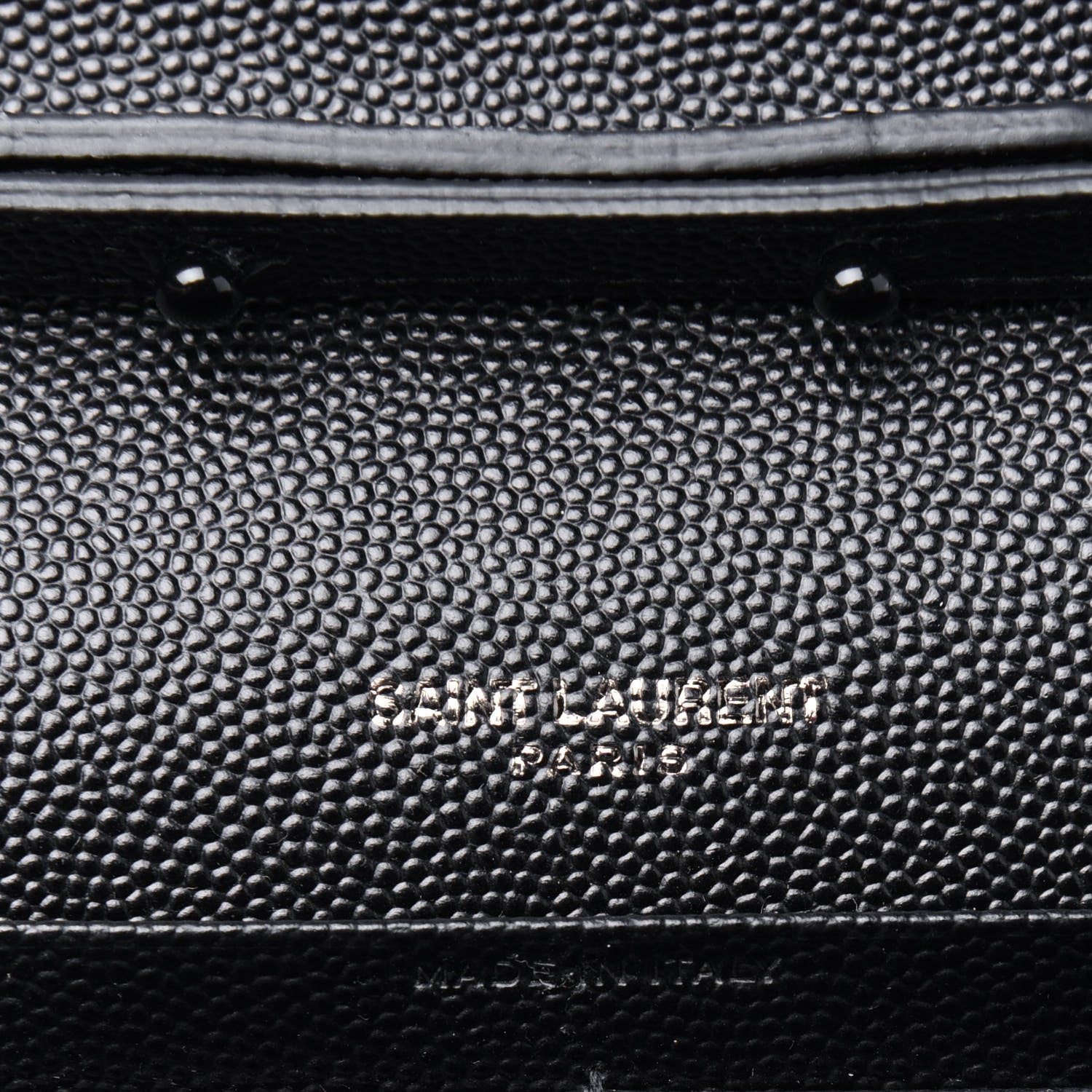 Saint Laurent Grain De Poudre Matelasse Chevron Monogram Chain Wallet Black 5 of 10