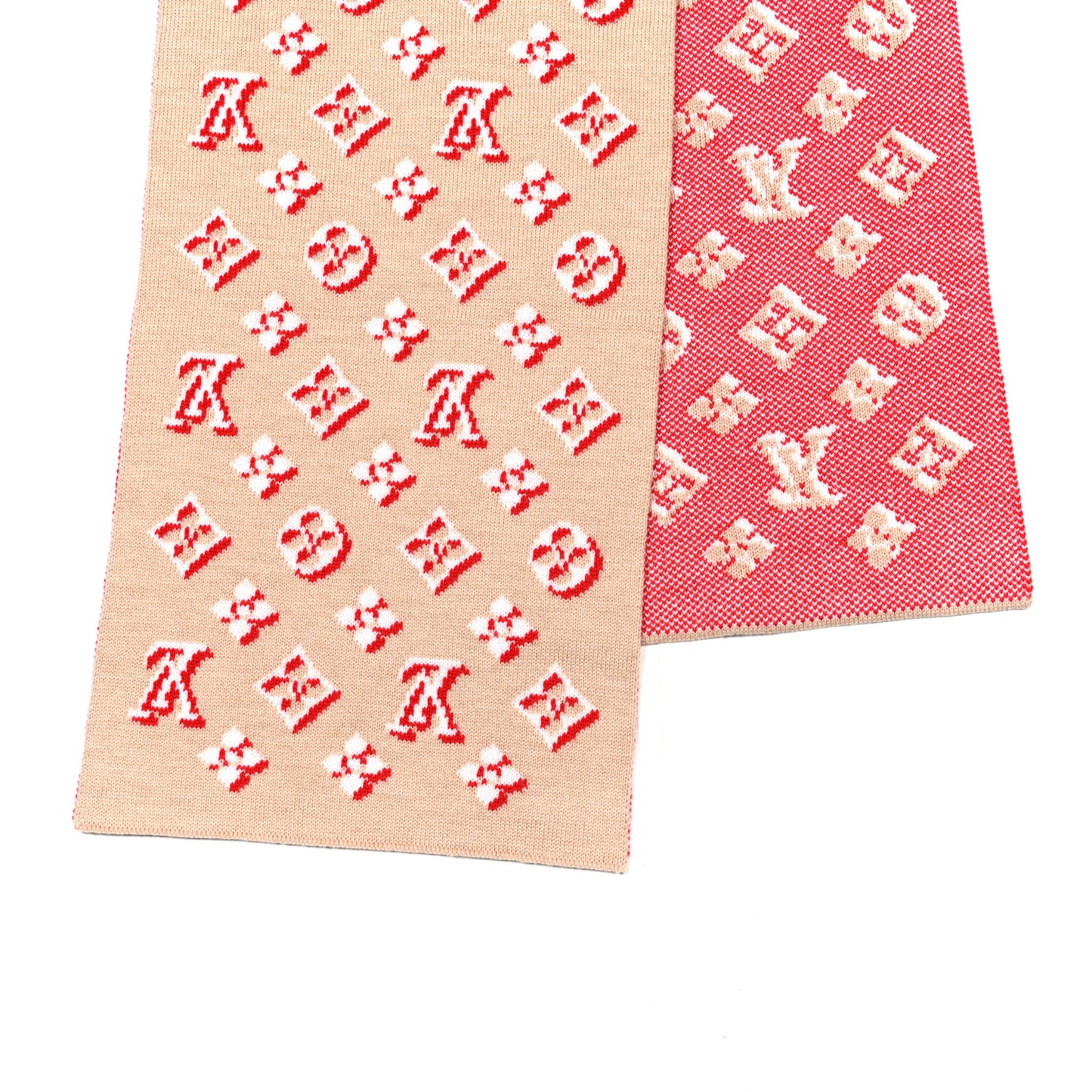 Wool 3D Monogram Scarf Beige