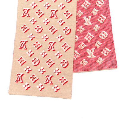 Louis Vuitton Wool 3D Monogram Scarf Beige 3 of 4