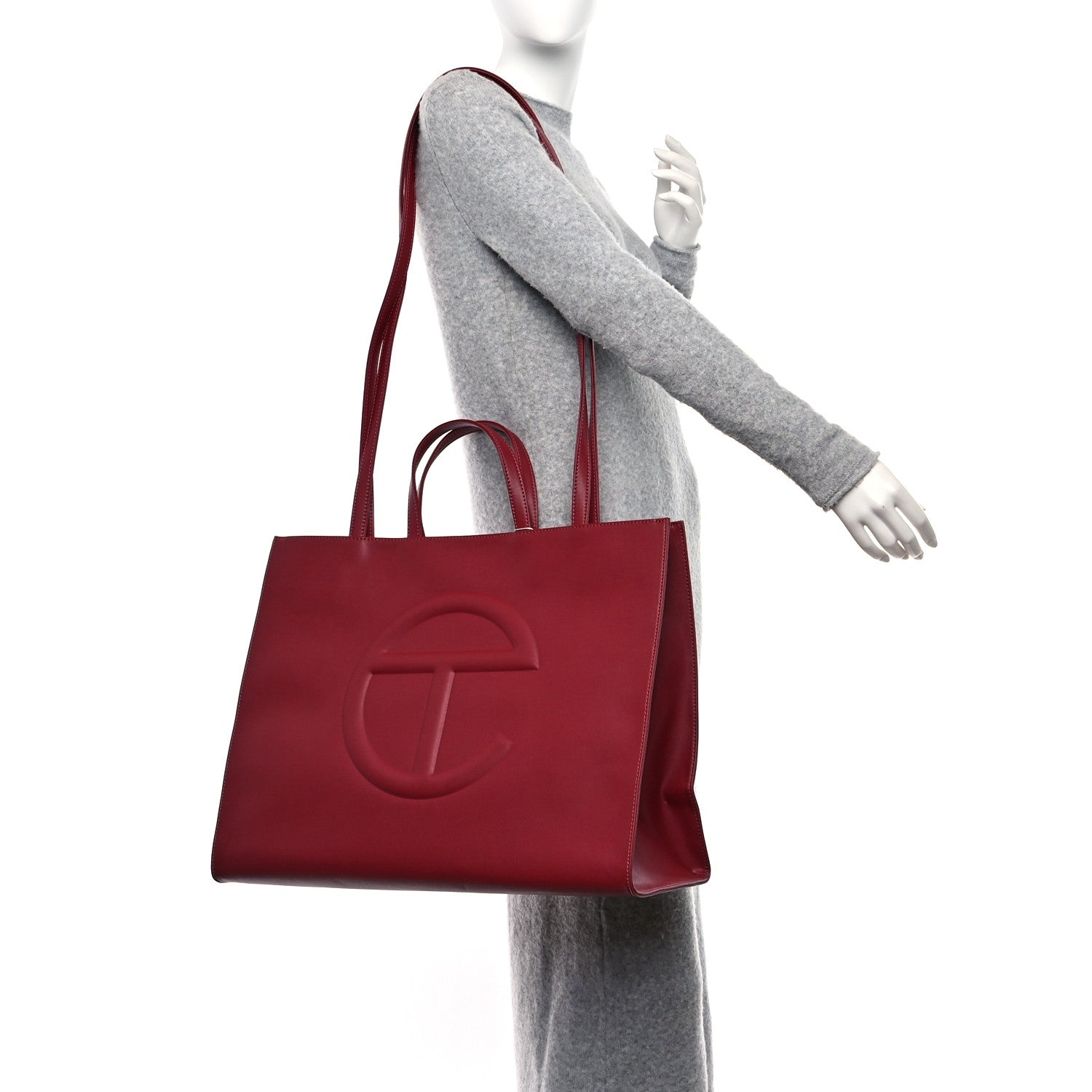 Telfar Vegan Leather Large Shopping Bag Oxblood 2 of 8
